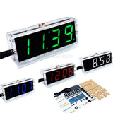 Max 4-digit DIY Digital LED Clock Kit Light Control Temp Date Time Display Blue