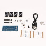 Max 4-digit DIY Digital LED Clock Kit Light Control Temp Date Time Display Blue