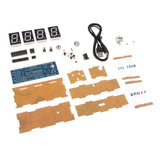 Max 4-digit DIY Digital LED Clock Kit Light Control Temp Date Time Display Blue