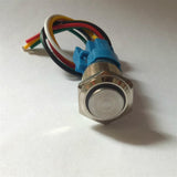 Max High Round Push Button Switch,LED+Wire,16mm Mounting Hole Self-latching