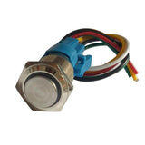 Max High Round Push Button Switch,LED+Wire,16mm Mounting Hole Self-latching