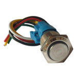 Max High Round Push Button Switch,LED+Wire,16mm Mounting Hole Self-latching