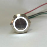 Max High Round Push Button Switch,LED+Wire,16mm Mounting Hole Self-latching