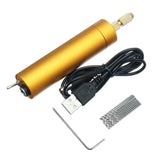 Max Maxb 5V DC Mini Portable Handheld Drill + 10x Twist Bits DIY Tool for Wood PCB