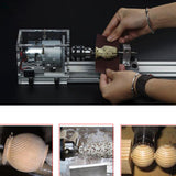 Maxbell DC24V 100W Mini Lathe Bead Polisher Machine for Wood DIY Rotary Tool-EU Plus