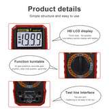 Max ANENG AN819C Digital Multimeter LCD AC/DC Ammeter Voltmeter Tester Red