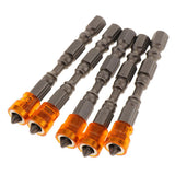 Max 5 in 1 Phillips Cross Screwdriver Bit Set Hex for Drill Screw Driver orange