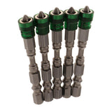 Max 5 in 1 Phillips Cross Screwdriver Bit Set Hex for Drill Screw Driver Green