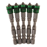 Max 5 in 1 Phillips Cross Screwdriver Bit Set Hex for Drill Screw Driver Green