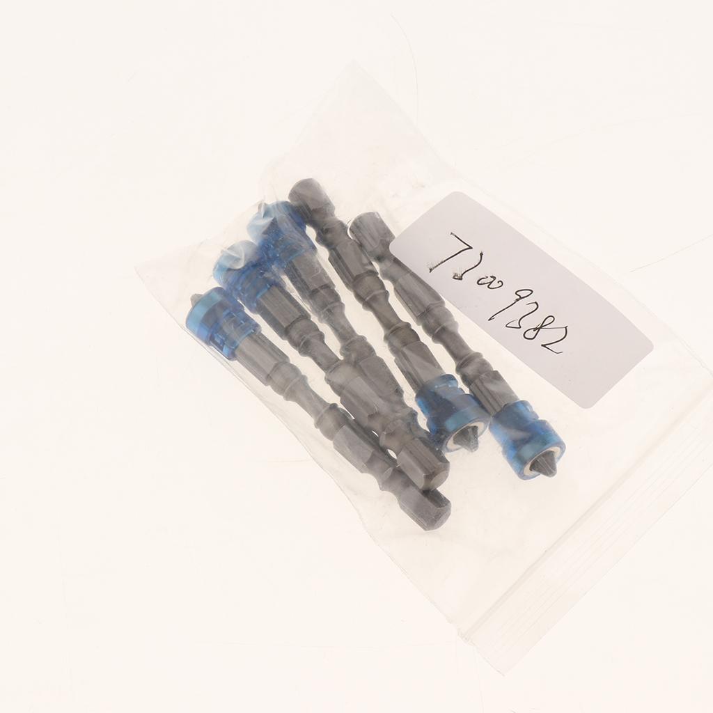 Max 5 in 1 Phillips Cross Screwdriver Bit Set Hex for Drill Screw Driver Blue