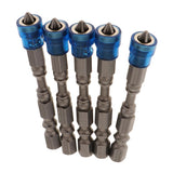 Max 5 in 1 Phillips Cross Screwdriver Bit Set Hex for Drill Screw Driver Blue