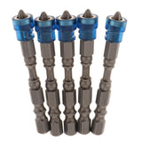 Max 5 in 1 Phillips Cross Screwdriver Bit Set Hex for Drill Screw Driver Blue