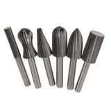 Max 6pcs 1/4 Inch Hard High Speed Steel Rotary File Burr Drill Bits