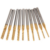 Maxbell 10 Pcs Carbide End Mill Bits Set Milling Cutter Engraving Tool 1.5-3.175mm