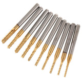 Maxbell 10 Pcs Carbide End Mill Bits Set Milling Cutter Engraving Tool 1.5-3.175mm