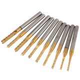 Maxbell 10 Pcs Carbide End Mill Bits Set Milling Cutter Engraving Tool 1.5-3.175mm