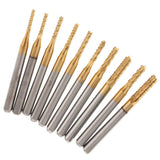 Maxbell 10 Pcs Carbide End Mill Bits Set Milling Cutter Engraving Tool 1.5-3.175mm