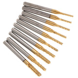 Maxbell 10 Pcs Carbide End Mill Bits Set Milling Cutter Engraving Tool 1.5-3.175mm