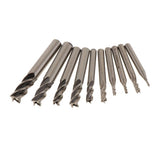 Maxbell 10 Pieces End Mill High Speed Steel HSS Straight Shank Square Nose 2-10mm