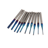 Maxbell 10PCS/Set 1/8 Inch Shank PCB CNC Drill Bits End Mill Engraving 0.8-3.175mm