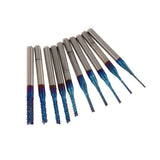 Maxbell 10PCS/Set 1/8 Inch Shank PCB CNC Drill Bits End Mill Engraving 0.8-3.175mm