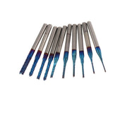 Maxbell 10PCS/Set 1/8 Inch Shank PCB CNC Drill Bits End Mill Engraving 0.8-3.175mm