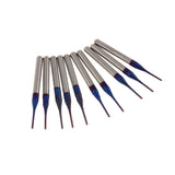 Maxbell 10PCS/Set 1/8 Inch Shank PCB CNC Drill Bits End Mill Engraving 1.0mm