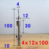 Maxbell HSS Woodworking Wood Salad Drill Multi-stage Drilling 4×12×100mm