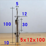 Maxbell HSS Woodworking Wood Salad Drill Multi-stage Drilling 5×12×100mm