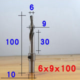 Maxbell HSS Woodworking Wood Salad Drill Multi-stage Drilling 6×9×100mm