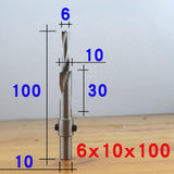 Maxbell HSS Woodworking Wood Salad Drill Multi-stage Drilling 6×10×100mm