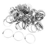 Maxbell 100Pcs Adjustable Stainless Steel Worm Gear Hose Clamp Clip Fastener 76-92mm