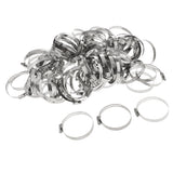 Maxbell 100Pcs Adjustable Stainless Steel Worm Gear Hose Clamp Clip Fastener 64-76mm