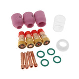 Max 17Pcs TIG Gas Lens Back Cap Collect Body Set Welding Torch WP 17/18/26