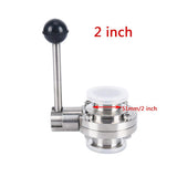 Max Tri-Clamp Sanitary Butterfly Valve Stainless Steel 304  51mm