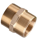 Max Brass Pipe Hex Nipple Fitting Adapter Male Thread Water Oil Connector DN40