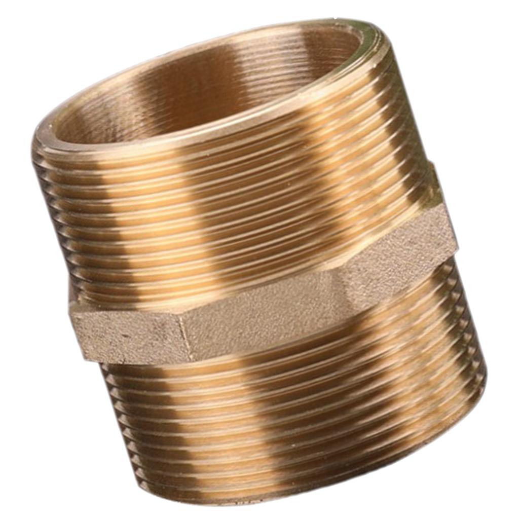 Max Brass Pipe Hex Nipple Fitting Adapter Male Thread Water Oil Connector DN50