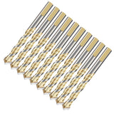 Maxbell 10 Pieces HSS Straight Shank Coated Triangle Twist Spiral Drill Bit Set 12mm