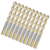 Maxbell 10 Pieces HSS Straight Shank Coated Triangle Twist Spiral Drill Bit Set 12mm