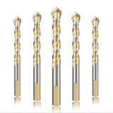Maxbell 10 Pieces HSS Straight Shank Coated Triangle Twist Spiral Drill Bit Set 12mm