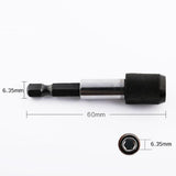 Maxbell 1Pc 1/4 Screwdriver Extension Quick Release Hex Shank Holder Drill Bit Black 60mm