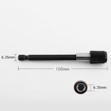 Maxbell 1Pc 1/4 Screwdriver Extension Quick Release Hex Shank Holder Drill Bit Black 100mm