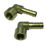 Max Brass 90 Degree Female Thread Hose Pipe Fitting, 1/4'' Connector DN8x8mm