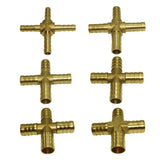 Max Brass Metal Pipe Coupler Adapter Male Thread Cross Connector 6mm