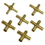 Max Brass Metal Pipe Coupler Adapter Male Thread Cross Connector 6mm