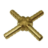 Max Brass Metal Pipe Coupler Adapter Male Thread Cross Connector 6mm