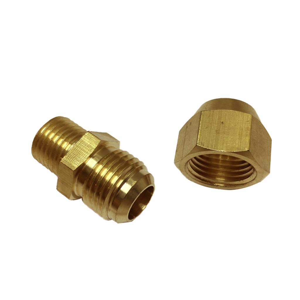 Max Brass 1/4" Male Adapter Connector Thread Fittings Tube with Flaring φ10mm