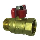 Max 1Pc Butterfly Handle Female Male Thread Brass Ball Valve DN20 female to male