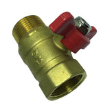 Max 1Pc Butterfly Handle Female Male Thread Brass Ball Valve DN20 female to male