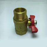 Max 1Pc Butterfly Handle Female Male Thread Brass Ball Valve DN20 female to male